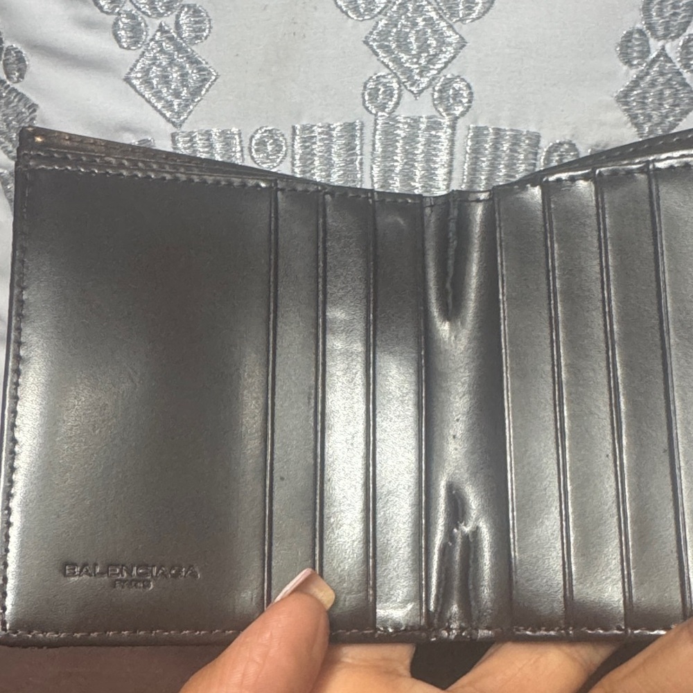 Balenciaga Dark Gray Leather Card Holder